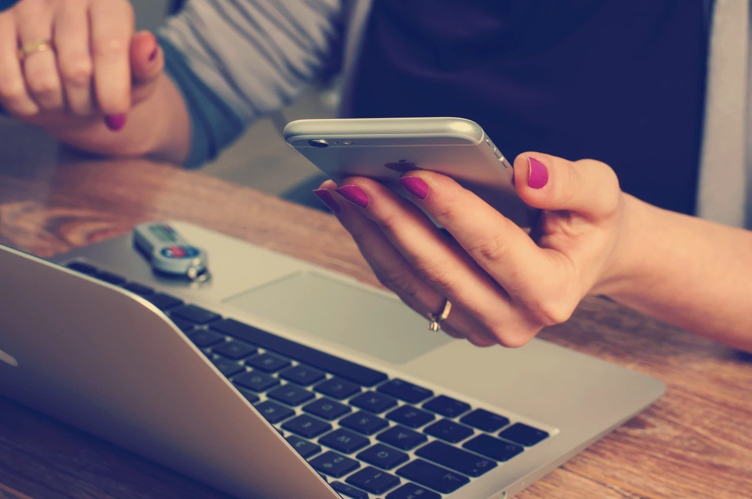 A person holding a phone.